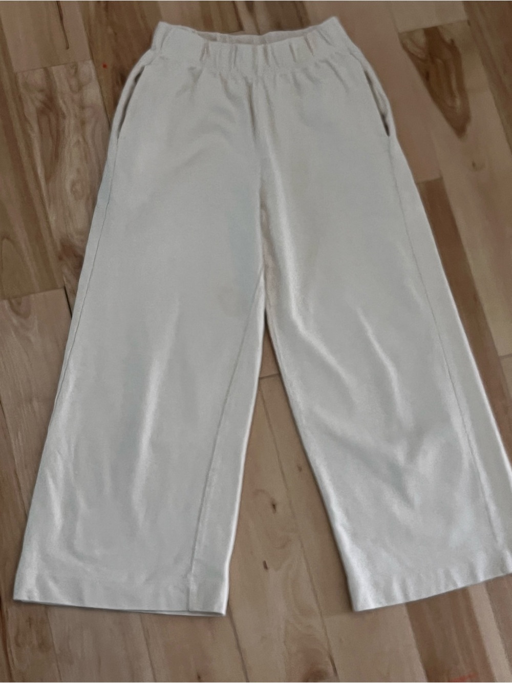 Zara Kids Cream Wide-Leg Sweatpants